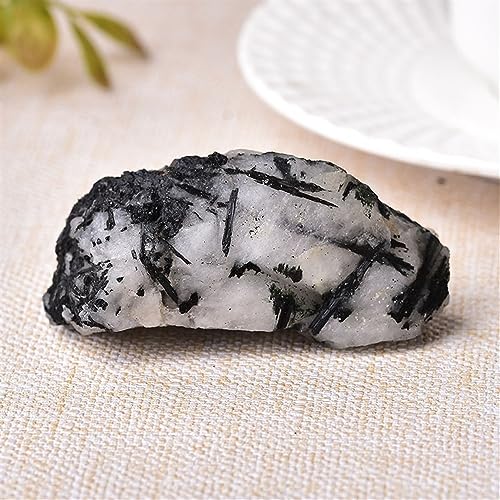 Black Tourmaline Crystal Rough Crystals Rock Stone Home Decor Gift 1pc Ornaments (Size : 80-110g)