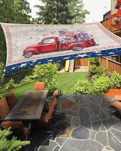 Independence Day Sun Shade Sail Outdoor 8'x10', 4th of July