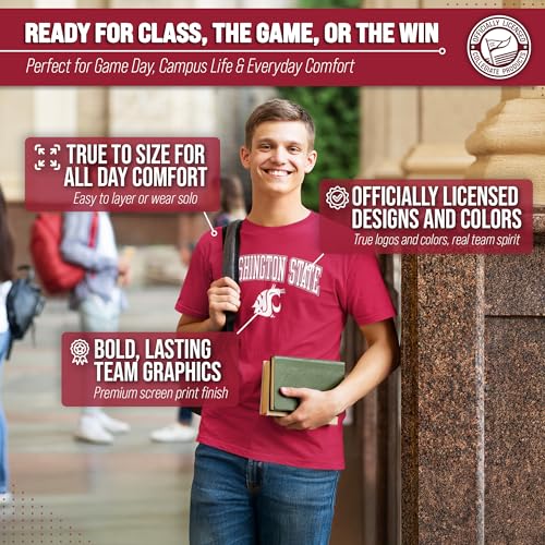 Image of NCAA Gameday Cotton T-Shirt for Men and Women | Officially Licensed NCAA Tee - Preshrunk Ring-Spun Cotton - Screen-Printed Team Logo
