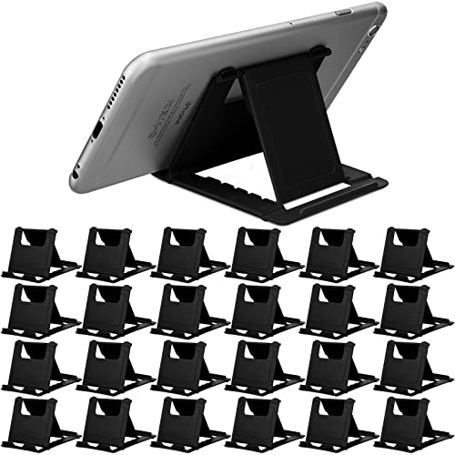 24 Pcs Cell Phone Stand, Tablet Stand Adjustable, Universal Foldable Multi Angle Pocket Phone Stand For Desk, Compatible With Phone 13 12 11 Pro Xs Max X 8 6S Plus All Android Smartphones (Black) #TOP22