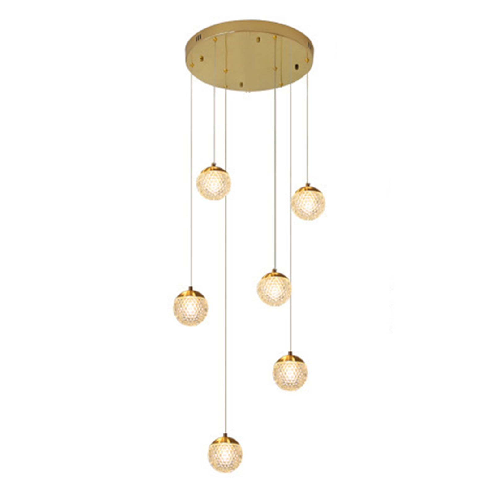 THKSGIV Staircase Chandelier Long Pendant Light Duplex Building Large Living Room Villa Hollow Modern Minimalist Lamp,6 Heads,White