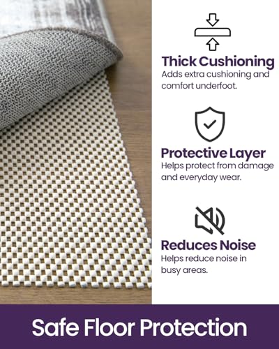 DEXI Rug Pad Gripper for Hardwood Tile Floor, 3x6.5 Non Slip Under Carpet Padding Cushioned, Waterproof Thick Walking Pads for Area Rugs, White - Image 6