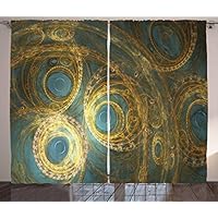 ABAKUHAUS Landschaftsvorhang Misty Mountaintops - 280x175cm Grün Blau