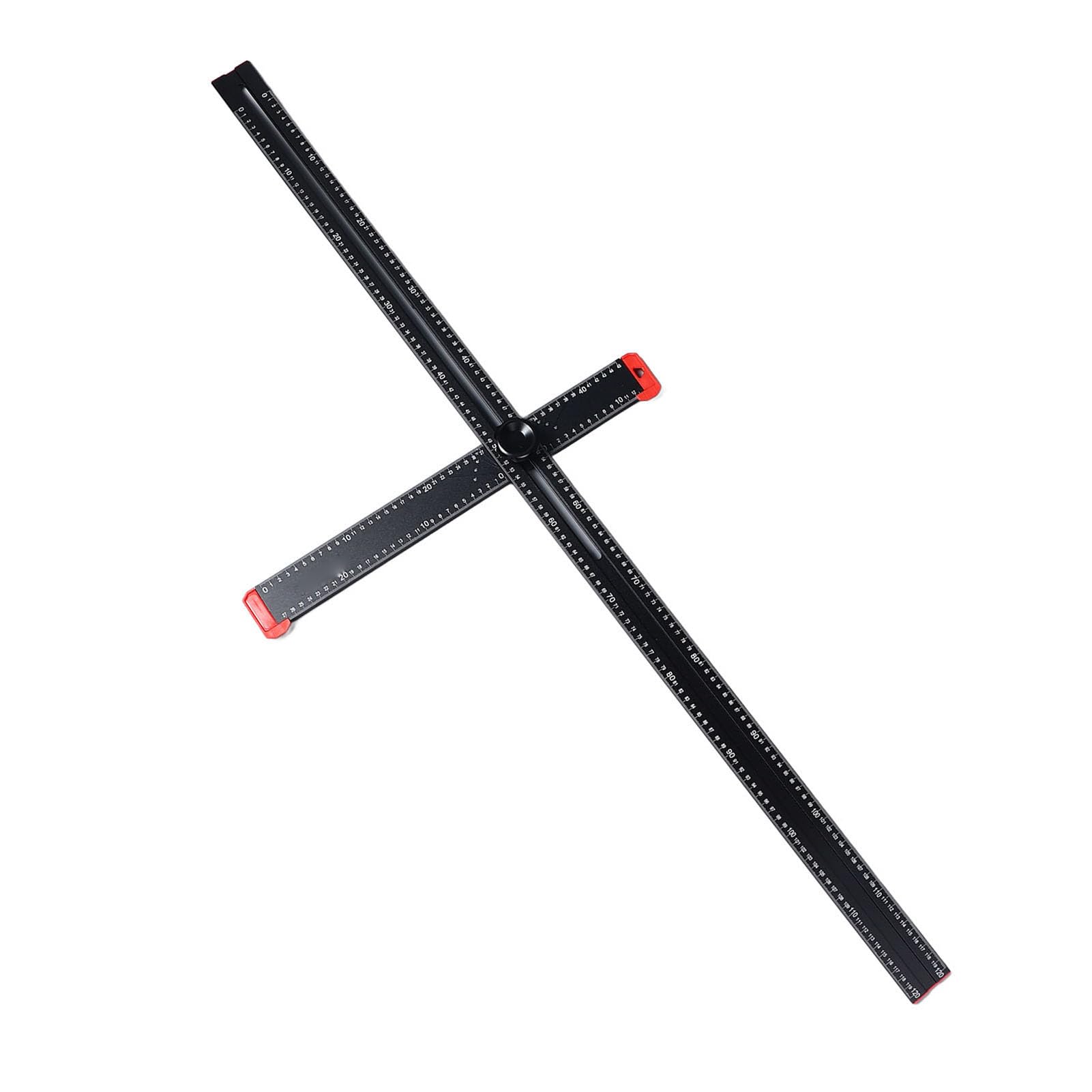 Regla de ángulo Combinada 2 en 1, Regla en T Multifuncional Tipo T Ajustable Negra de 120 Cm Adecuada para Carpintería, Construcción de Edificios y Otras Medidas de Proyectos