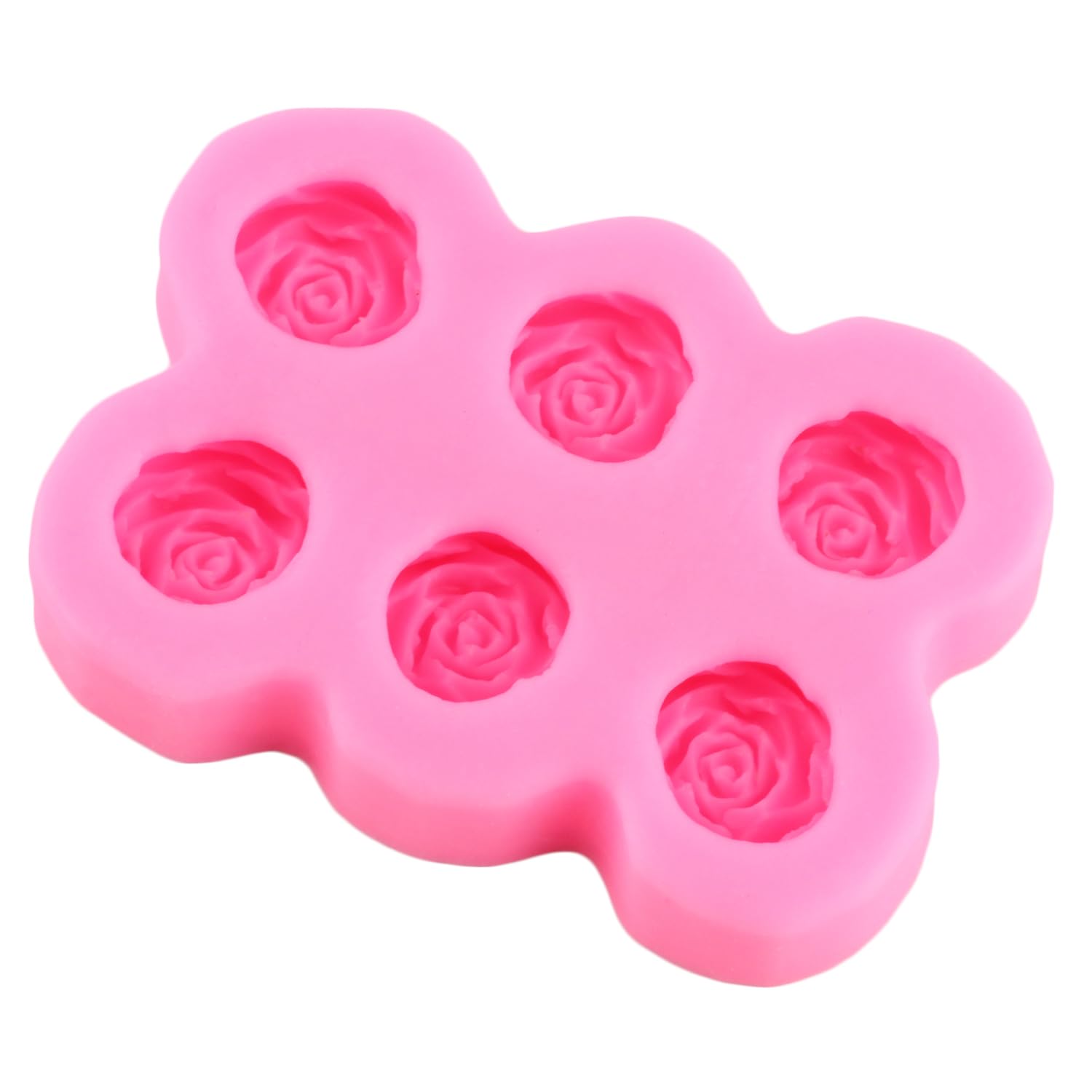 Mujiang Juego de 2 moldes de silicona para fondant con diseño de rosas para decoración de pasteles, pasta de goma de chocolate, caramelo, arcilla polimérica