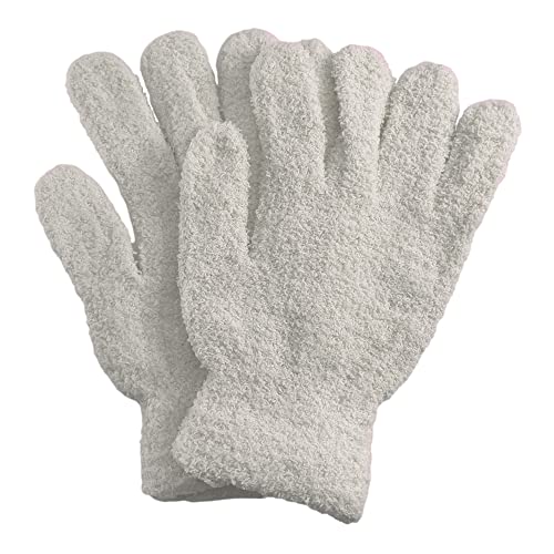 Gravity Trading Mens Womens Warm Winter Fuzzy Cozy Gloves White