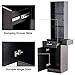 BarberPub Wall Mount Barber Station Hair Styling Drawer Storage Beauty Salon Spa Equipment 3208 (Black)