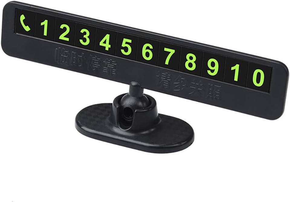 Luminous Car Temporary Parking Card Phone Number Plate Hidden Auto Telephone Stop Sign
