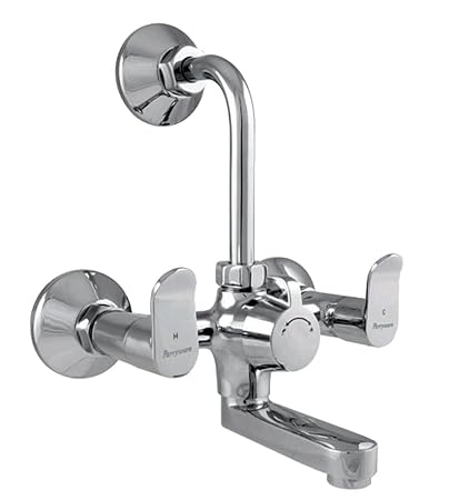 PARRYWARE Alpha Wall Mixer 2-in-1 with L-Bend & with Wall Flange & Leg Set (Brass&Chrome Finish) G272EA1