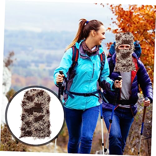 FRCOLOR Mascarilla de Lana Felpuda para Esquiar para Hombres y Mujeres, Cubierta Facial Completa Antiviento, Protector de Cuello para Actividades al Aire Libre en Frío, Diseño Camuflado Suave y Transpirable miniatura 3