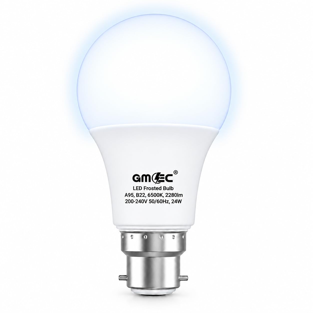 GMEC B22 LED Light Bulb 24W A95, 6500K Cool White, Non-Dimmable, 1 Pack