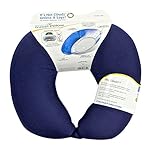 Cloudz Dual Comfort Microbead Airplane Travel Neck Pillow. Super Soft Cozy Plush Fabric on One Side, Cool Relaxing Spandex on The Other! Customize Your Comfort and Support at Home or On The Go!- Blue - Image 2