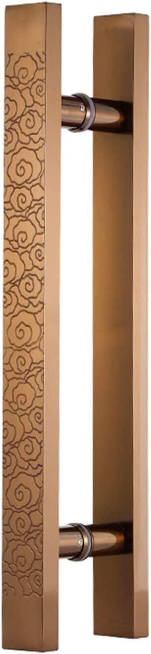MXXQRHF Brushed Glass Shower Door Handle - H Shape Double-Sided Push Pull Handle for Home, Office, Entryway - 16"/24"/40"/47" Options - Elegant Rose Gold Finish, 39.4" Size
