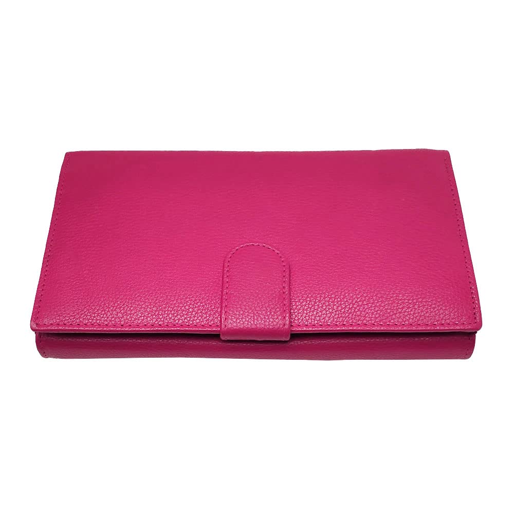 LOLUNA® Compagnon de Voyage Multifonction Double Face Tout en Un, Porte chéquier, Carte, Monnaie et identité - idée Cadeau Noël, fête, Anniversaire - Fuchsia