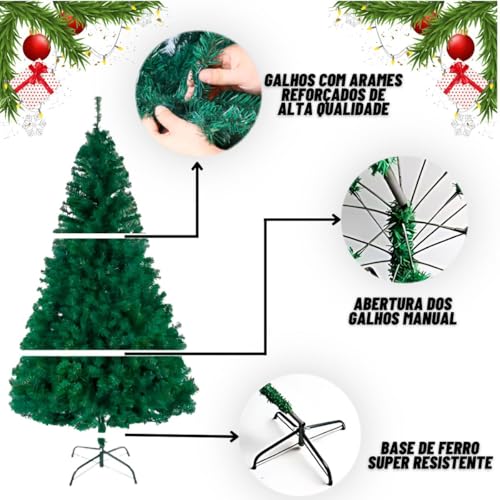 Arvore De Natal Premium Luxo 210 Cm 600 Galhos
