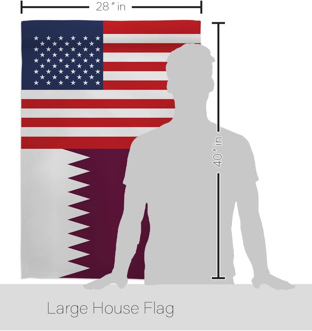 Americana Home & Garden World Cup Friendship Home Banner Wall Art Patio Porch Lawn Garden Flag Stand Pole Room Decorations Indoor Outdoor FIFA Gifts Team Qatar Trophy Soccer Game Football, Made In USA