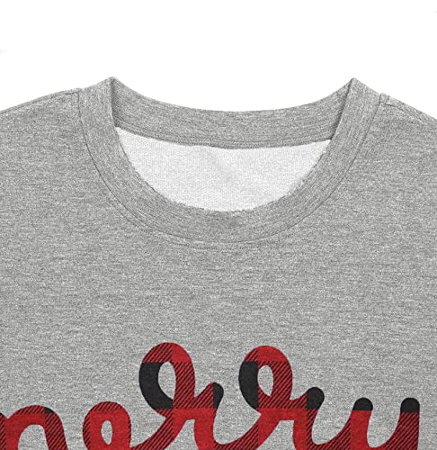 Image of Christmas Sweatshirt Women Merry and Bright Christmas T-Shirt Funny Xmas Lights Blouse Tops Holiday Shirts
