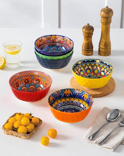 vancasso Boho Cereal Bowls Set of 6, 26oz Porcelain Soup Bowls - image 5