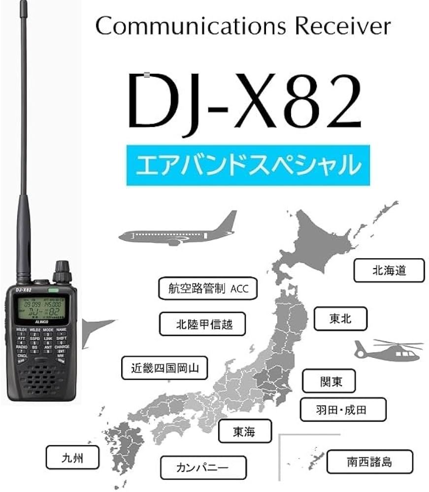 dj-x82 受信機　ALINCO 改造済み DJ-X82受信改造済みモデル □液晶保護シートプレゼント□DJ-X81