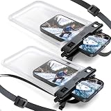 YOSH Grand Pochette Étanche Smartphone [Spécial pour Gros Téléphones] [Lot de 2], IPX8 Protege Telephone Eau, Coque Etanche pour iPhone 17 16 15 14 Pro Max Samsung S26 S25 Ultra Jusqu'à 8,5