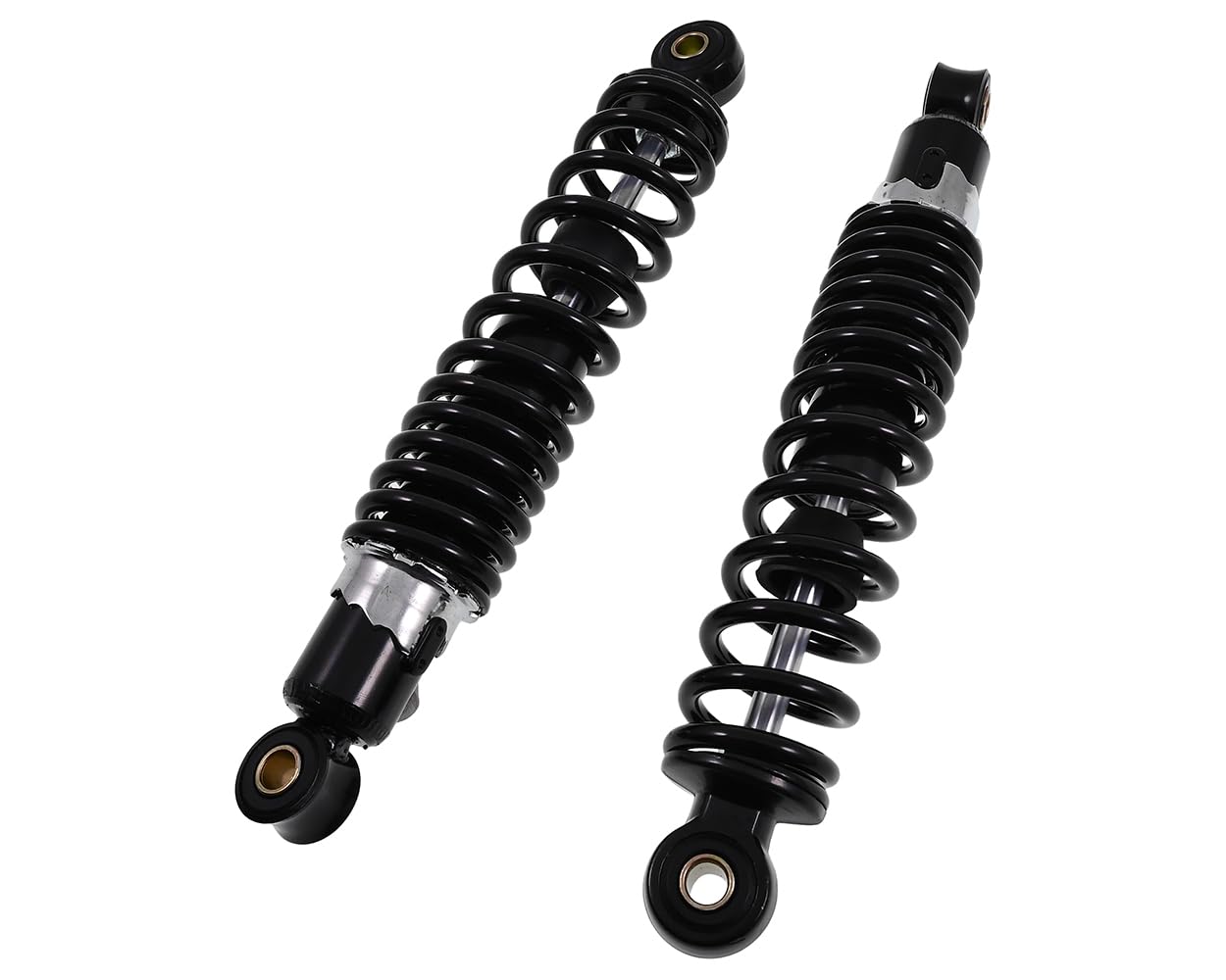Jeu de 2 amortisseurs 280 mm noirs, œil 8/10 mm, compatible avec mobylette