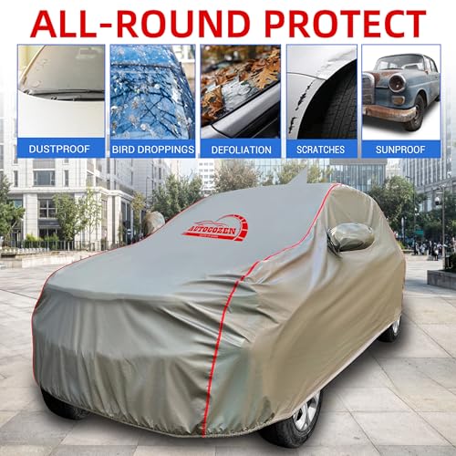 Image of All Weather Protection Car Cover for Nexon New Model Car Cover with Mirror Anteena Packets & 100% Waterproof Cover Grey Color