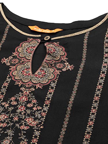 Image of INDO ERA Women's Cotton Straight Fit Straight Printed Kurta (KT4BK8344)