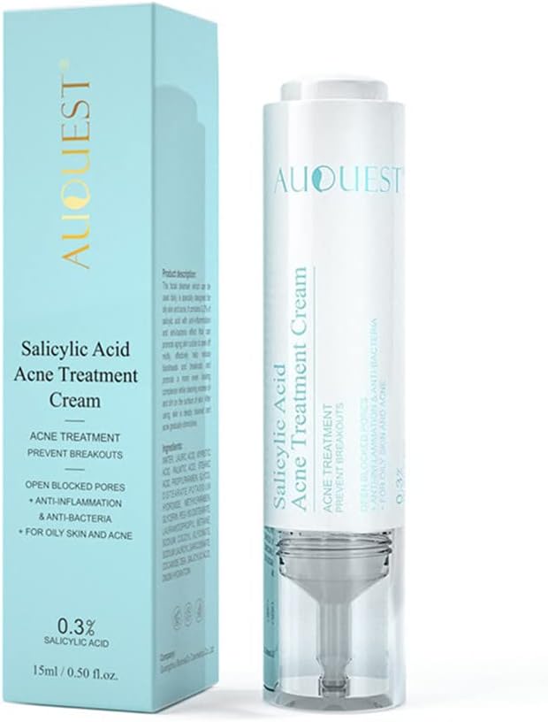Salicylic Acid Acne Treatment with Niacinamide and Xanthan Gum Acne Cream for Moisturizing Oil Control and Pore Refining