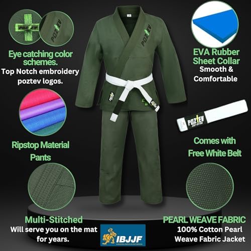 Amazon.co.jp: POZTEV ブラジリアン柔術着 男女兼用 BJJ Gi グラップ