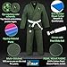 POZTEV Brazilian Jiu Jitsu Gi for Men & Women BJJ Gi Grappling Kimonos Preshrunk Lightweight Fabric Martial Arts Training Uniform With Free White Belt (M-Green,A1)
