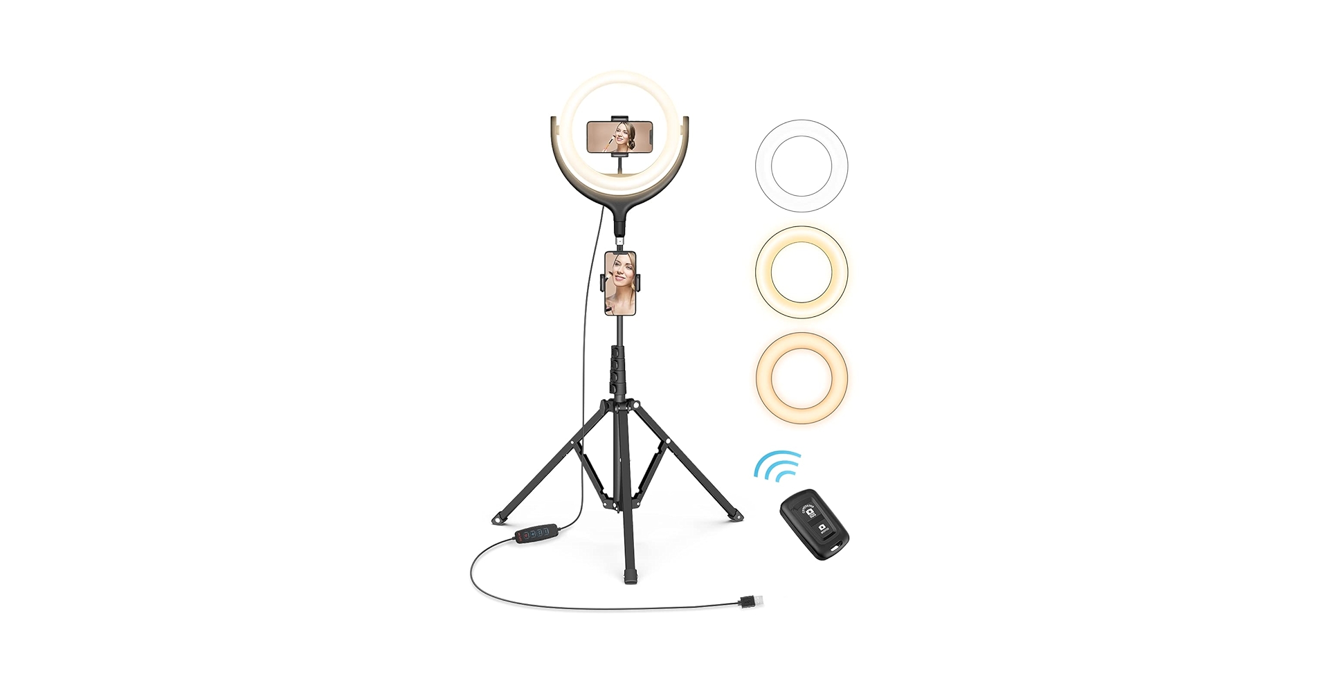 LEDリングライト 10.2インチ 撮影用定常光ライト 2700-5500K Amazon | LEDリングライト 10インチ 撮影用ライト USB 三脚