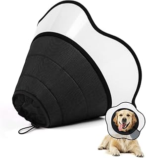 Supet Dog Cone for Dogs After Surgery, Soft Dog Cones for Large Medium Dogs, Comfortable Elizabethan Collar for Dogs to Stop Licking, Adjustable Pet Recovery Collar for Small Dogs,L