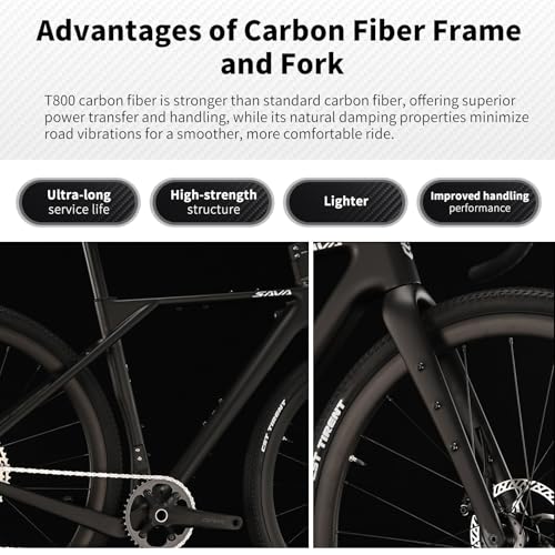 SAVADECK T800 Carbon Gravel Bike, with Shimano GRX610