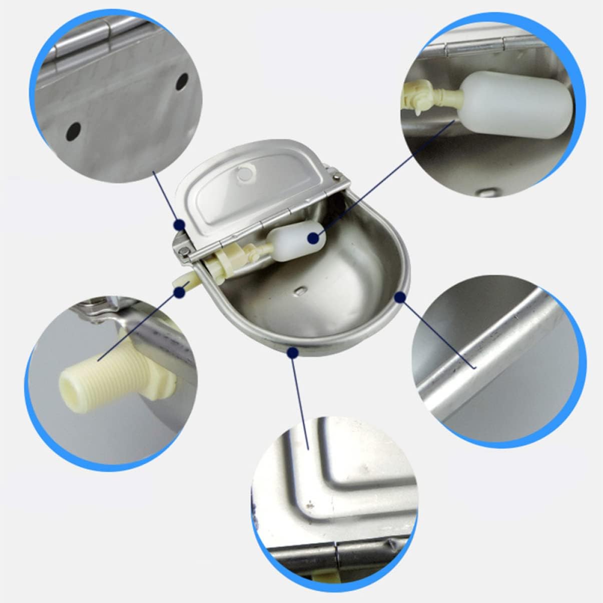 Automatic Livestock Water Bowl Stainless Steel Outdoor Farm Animal Waterer for Cattle Horse Sheep Goat Dog