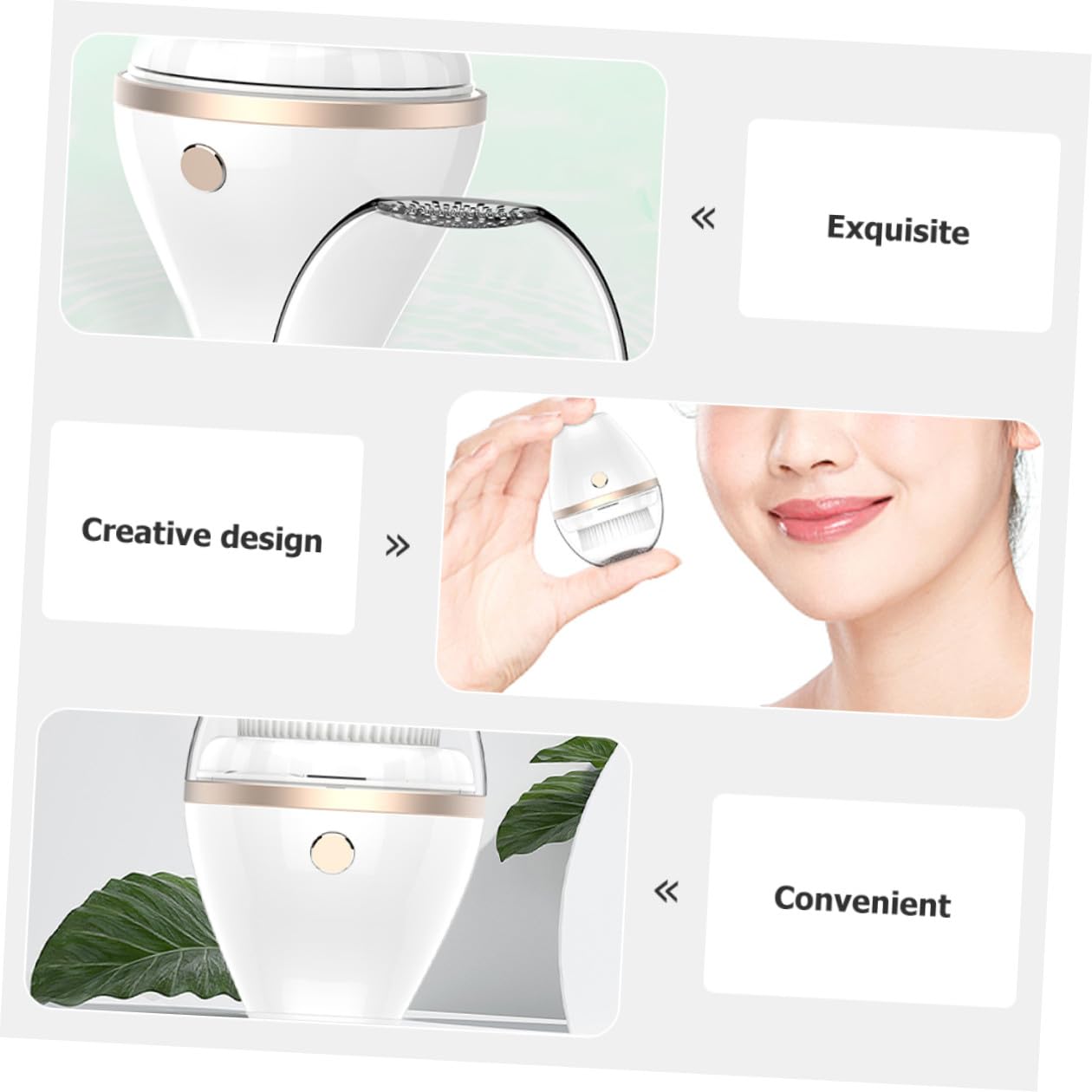 PLAFOPE Cepillo Facial Eléctrico para Reducir Obstrucción de Porosidad Portátil de Limpieza Profunda Material Abs y Electrochapado y Cuidado Diario Cutáneo