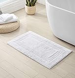 Tommy Bahama - Bathroom Rug, Cotton Bath Mat, Highly Absorbent Bathroom Decor (Long Branch White, 21' x 34')