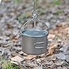 COMTAI 1100ml Titanium Camping Pot with Lid & Bail Handle, Lightweight Backpacking Cookware for Outdoor Hiking Cooking, Ultralight Titanium Cook Pot for Campfire Use #3
