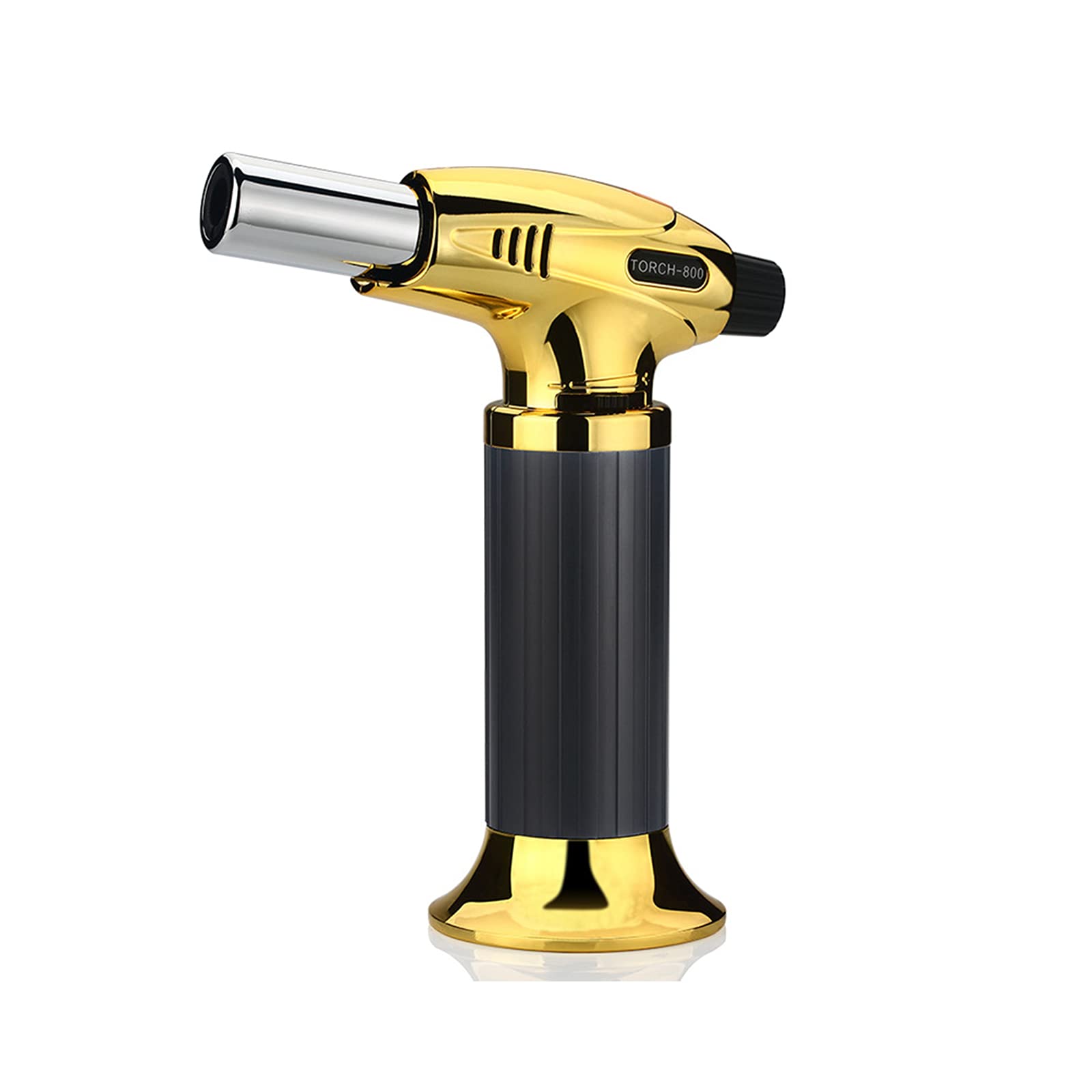 HB1 Butane Torch,Kitchen Torch with Lock Adjustable Flame Refillable Metal Straight Into The Windproof for BBQ, Soldering Supplies