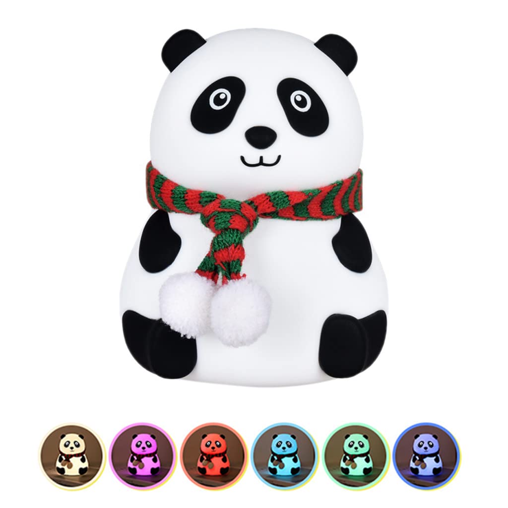 ELEPHANTBOAT® 7 Color Changing Panda Night Lights for Kids Cute Smile ...