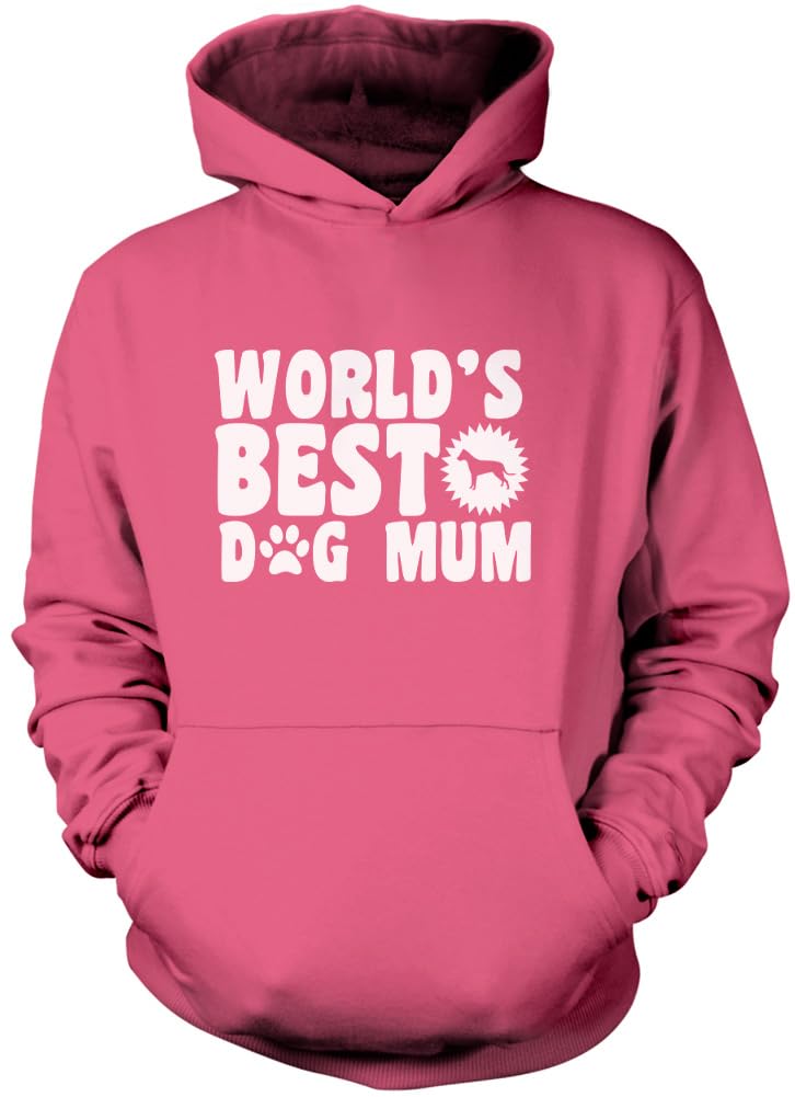 Hotscamp Boys Pink World's Best Dog Mum Unisex Hoodie - Small