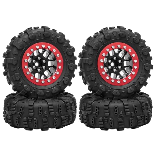 RC�^�C���E�z�C�[�� For Axial For SCX24 1/18 For Traxxas For Trx4m 1/24 1.45 "�A���~�r�[�h���b�N�z�C�[�������^�C���Z�b�g 65 �~�����[�g�� X 25 RC �N���[���[�Ԍ���(Black)