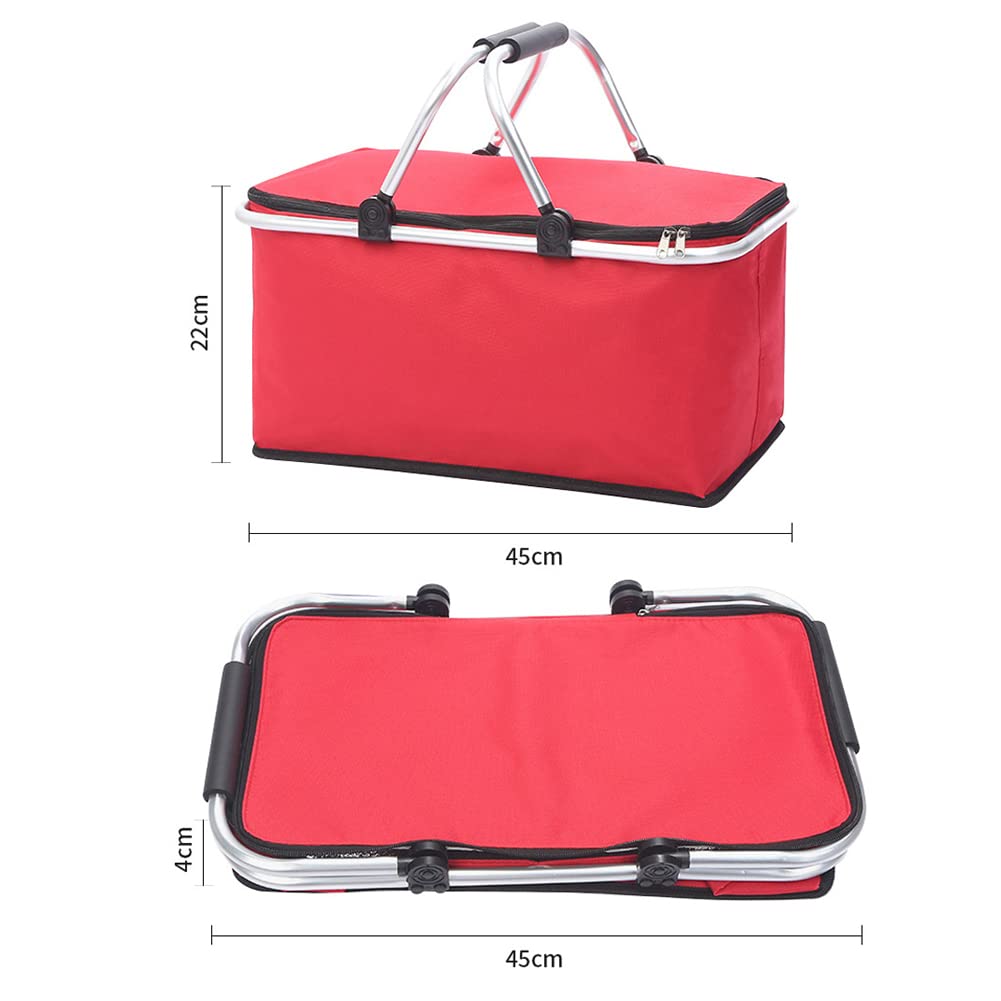 Bolsa térmica de 30 l, Bolsa térmica Plegable para Almuerzo de Picnic, Bolsa térmica Grande con asa de Transporte, Bolsa térmica para Entrega de Alimentos para Acampar, Barbacoa, Compras