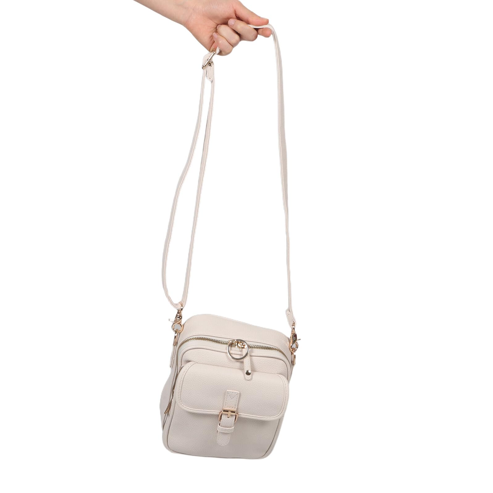 FRCOLOR Borsa a Tracolla per Cellulare da Donna Bianca Borsa da Viaggio a Tracolla Marsupio per Cellulare con Ampio Spazio per Carte e Caricabatterie Versatile per Uso Quotidiano