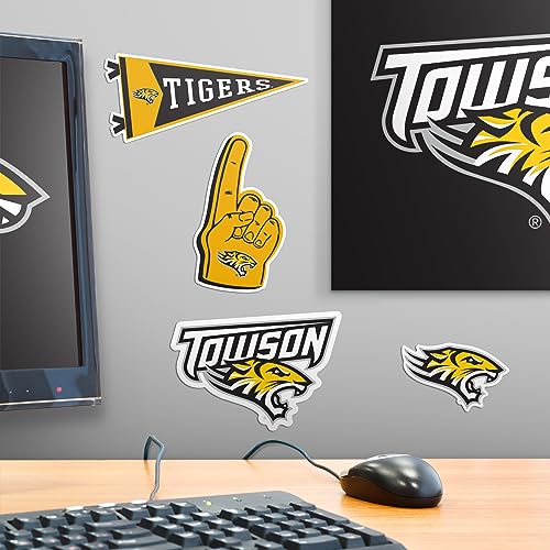 Image of GRAPHICS & MORE Towson University 8ct Vinyl Large Deluxe Stickers Variety Pack - Laptop, Water Bottle, Scrapbooking, Tablet, Skateboard, Indoor /Outdoor - Set of 8