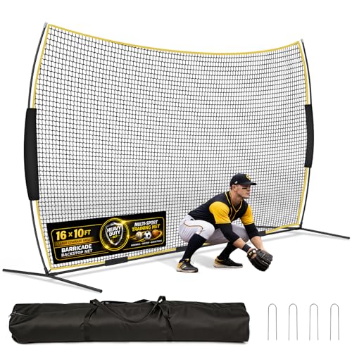 Eastrexon Barricade Backstop Net 16x10 ft Ball Stop Netting