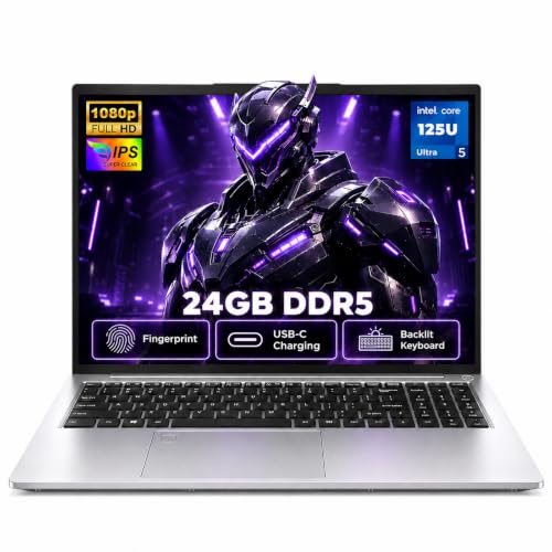 Image of 15.6 inch Gaming Laptop,24GB DDR5 1TB SSD,2026 AI PC Intel Ultra 5 125U(4.3GHZ)
