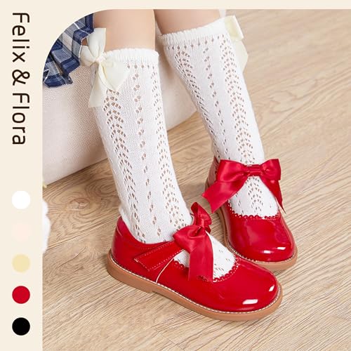 Image of Felix & Flora Toddler Little Girl Mary Jane Dress Shoes - Ballet Flats for Girl Party School Shoes