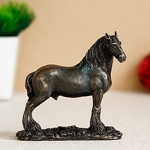 Image of eCraftIndia Bronze Resin Horse Statue Animal Figurine | Horse Showpiece for Home Decor Living Room Bedroom Office | Gift for Diwali Housewarming Birthday Friendship Day