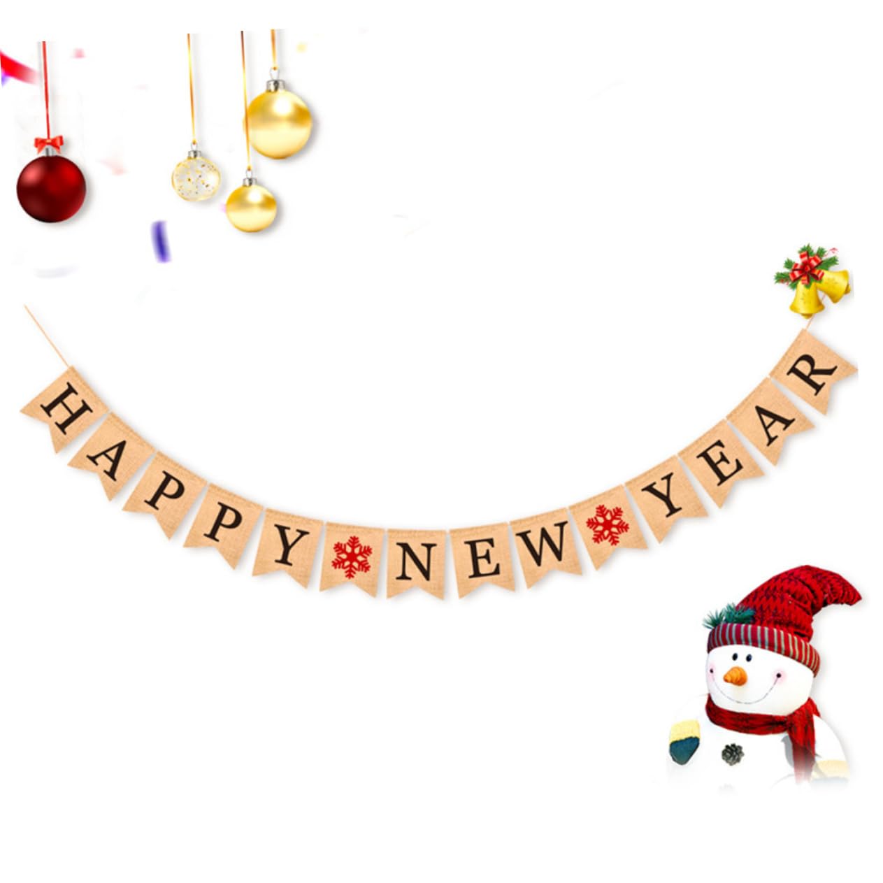 PRETYZOOM 3 Banderines Navideños De Papel Decorativos Con Cuerda Acoplable Para Fiestas.