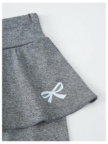 SOLY HUX Toddler Girl's 2 Piece Leggings with Skirts Bow Print Elastic High Waisted Athletic Workout Skinny Pants3